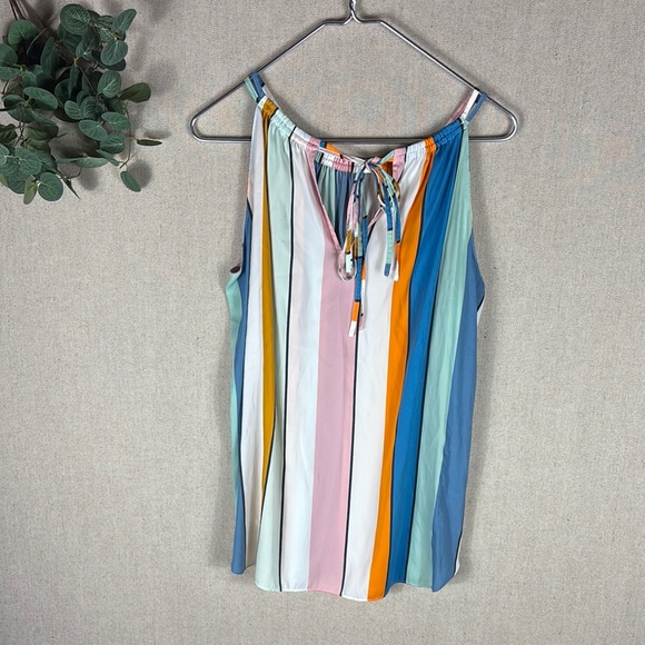 Loft > Multicolor Striped Sleeveless Halter Top Medium - Picture 11 of 11